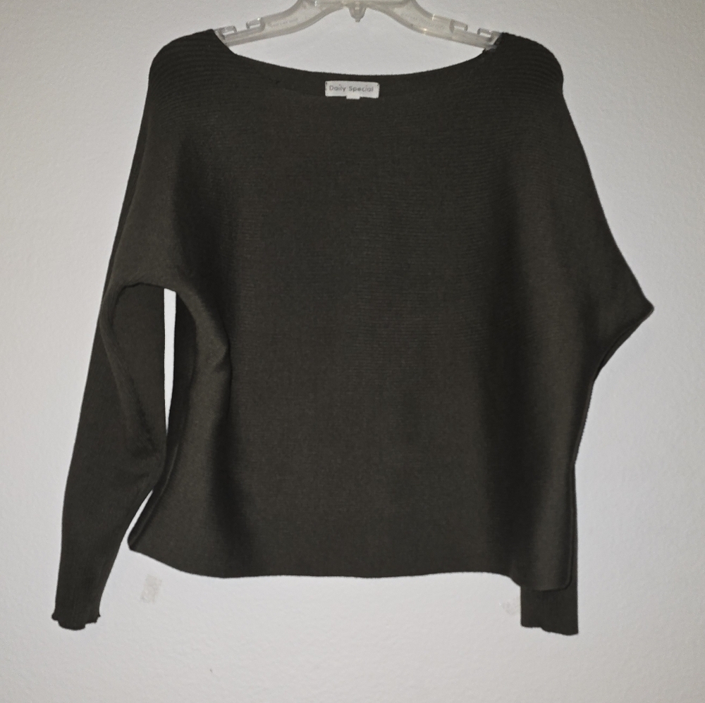  Women Striped Sweaters Batwing Sleeves Knitted Dolman Pullovers Tops Sweatersh
